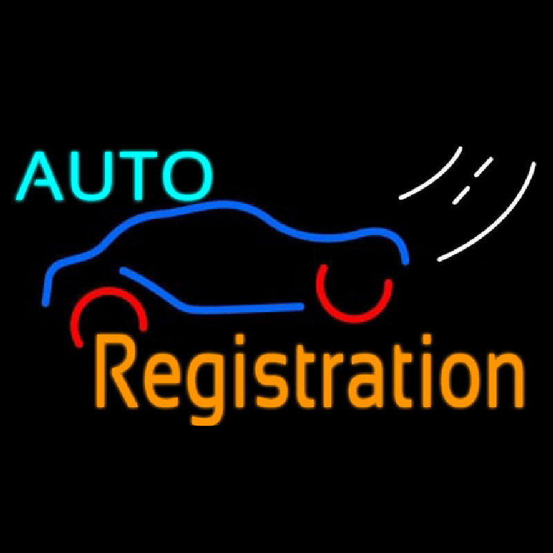 Auto Registration Enseigne Néon