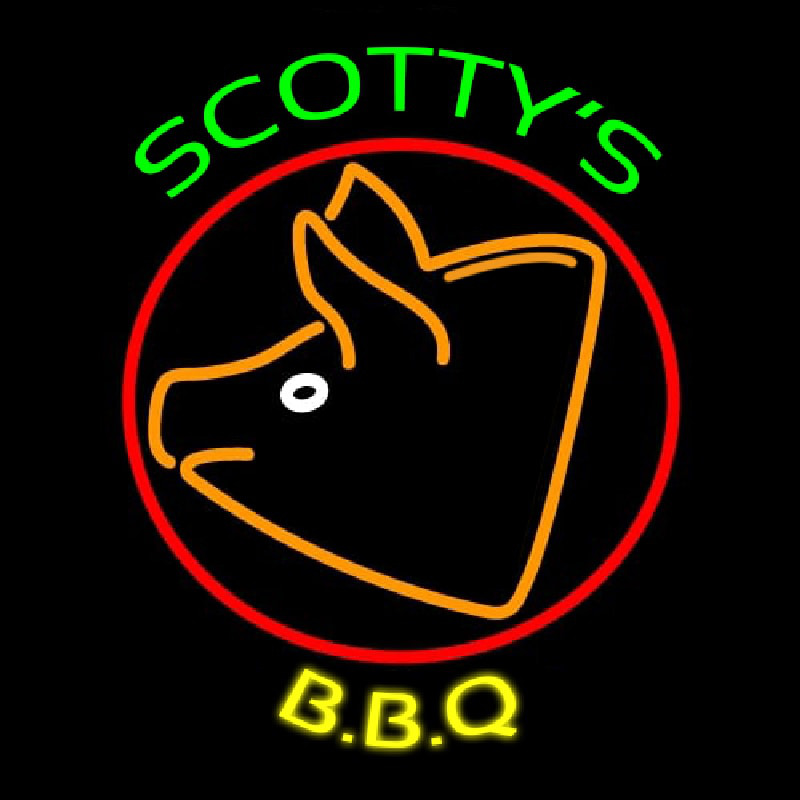 BBQ Scottys Pig Enseigne Néon