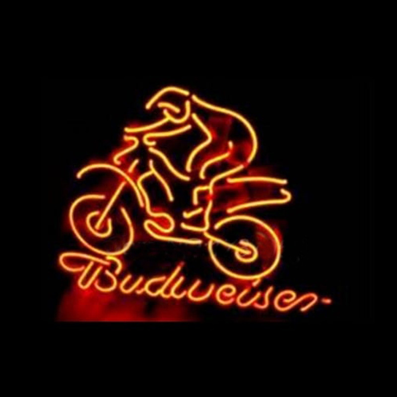 BUDWEISER BIKER LOGO Enseigne Néon