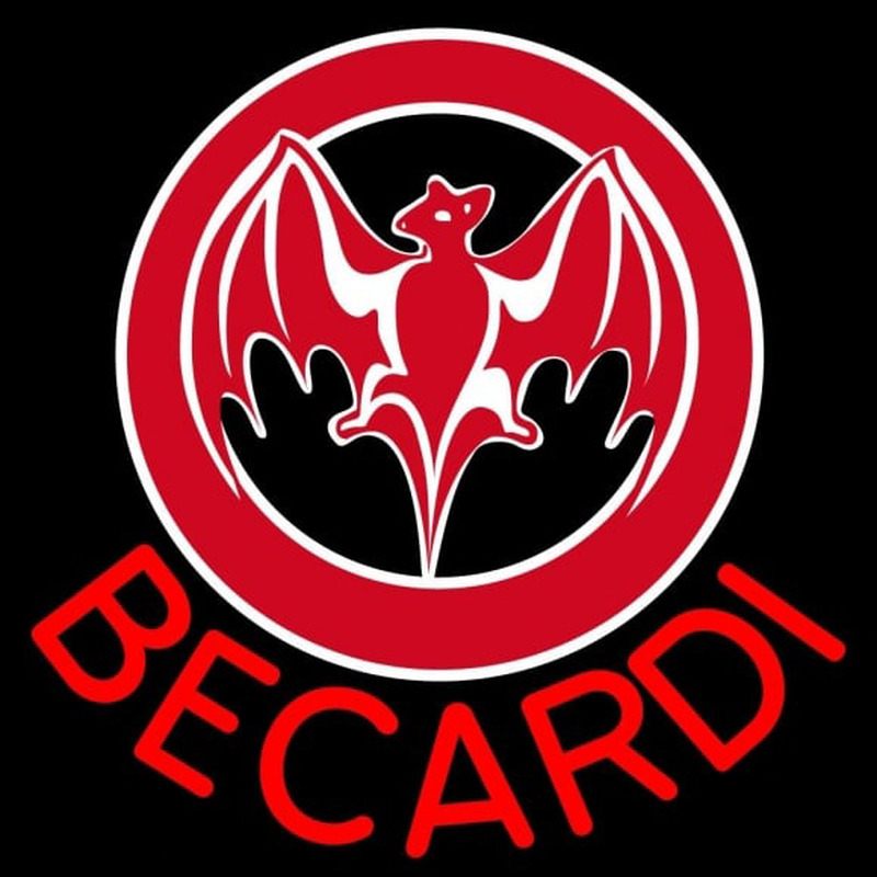 Bacardi Bat Red Logo Rum Sign Enseigne Néon