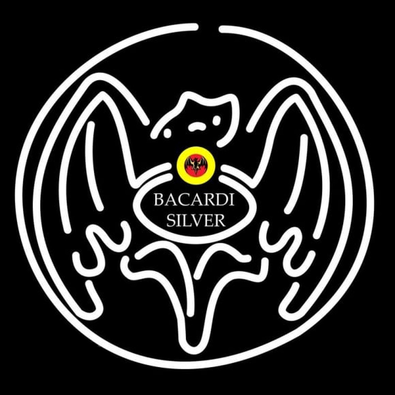Bacardi Silver Bat Rum Sign Enseigne Néon