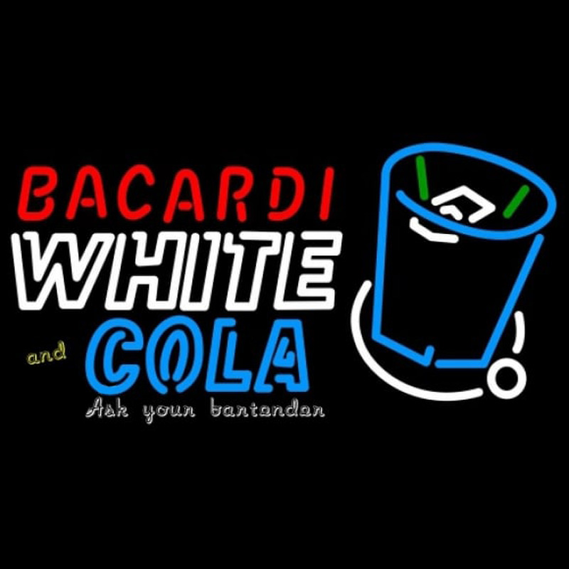 Bacardi White And Coke Rum Sign Enseigne Néon