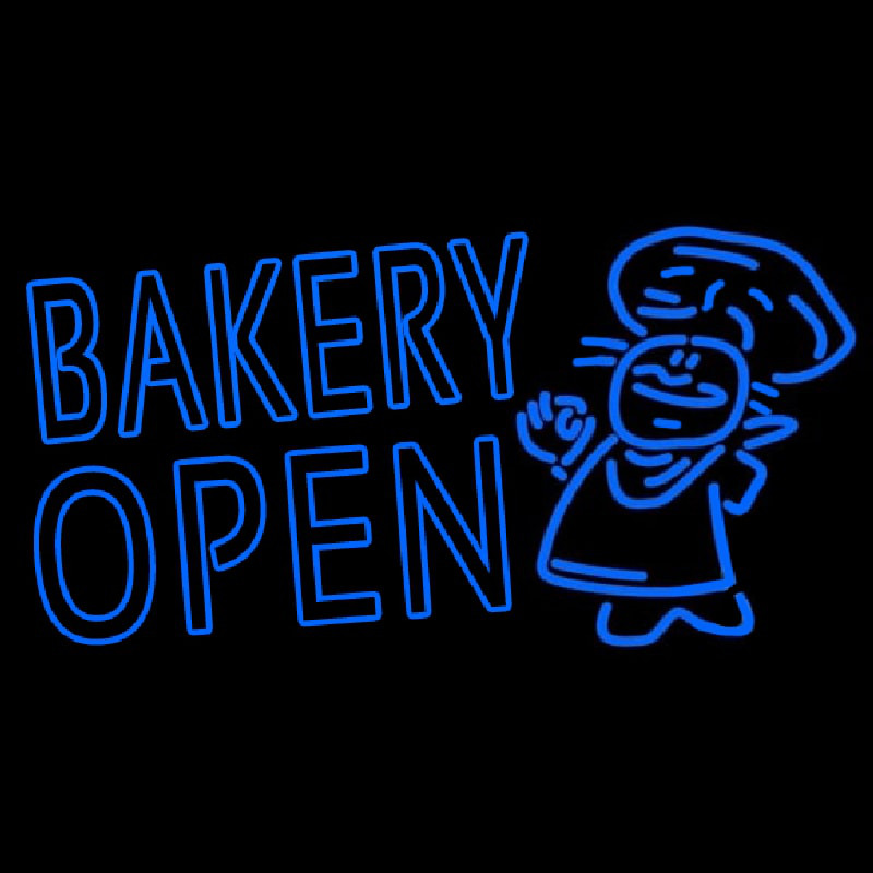 Bakery Open With Man Enseigne Néon
