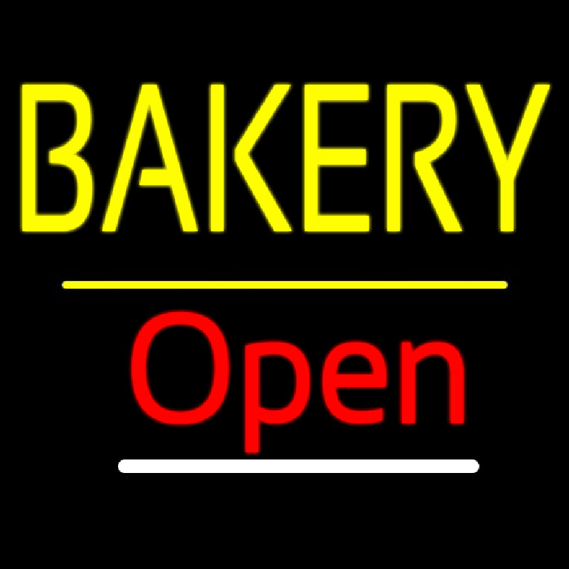 Bakery Open Yellow Line Enseigne Néon