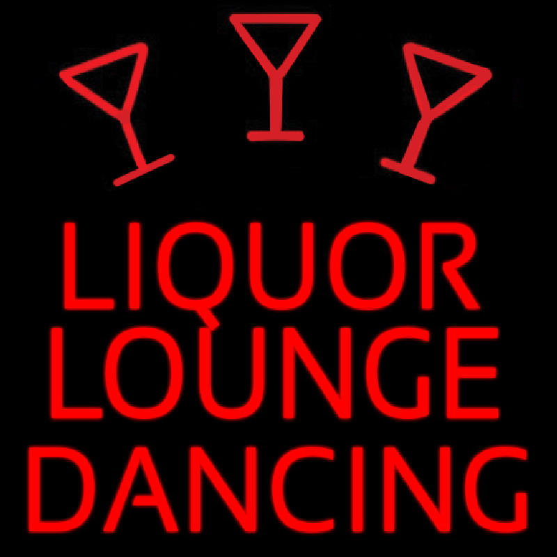 Bar Liquor Lounge Dancing With Wine Glasses Enseigne Néon