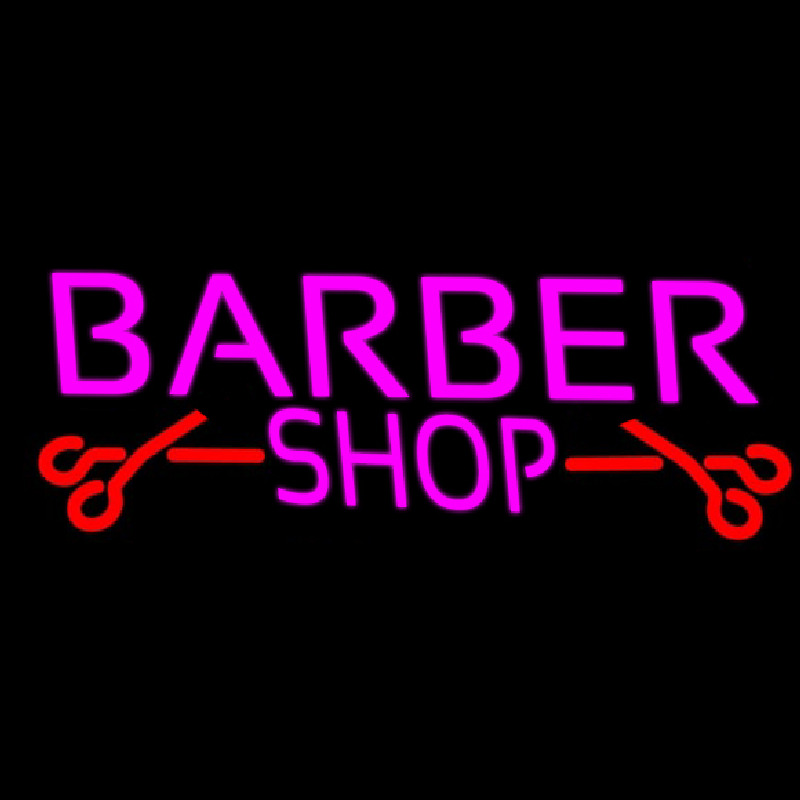 Barber Shop With Scissor Enseigne Néon