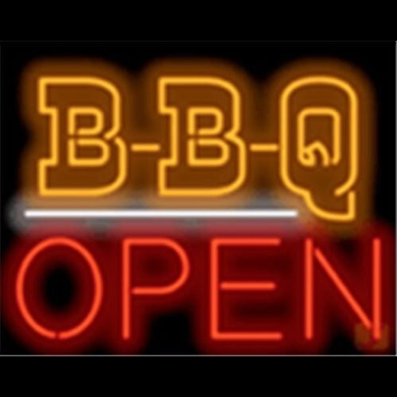 Bbq Open Barbeque Restaurant Board Enseigne Néon