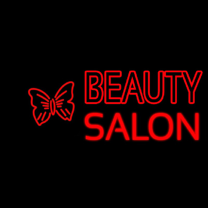 Beauty Salon With Butterfly Logo Enseigne Néon