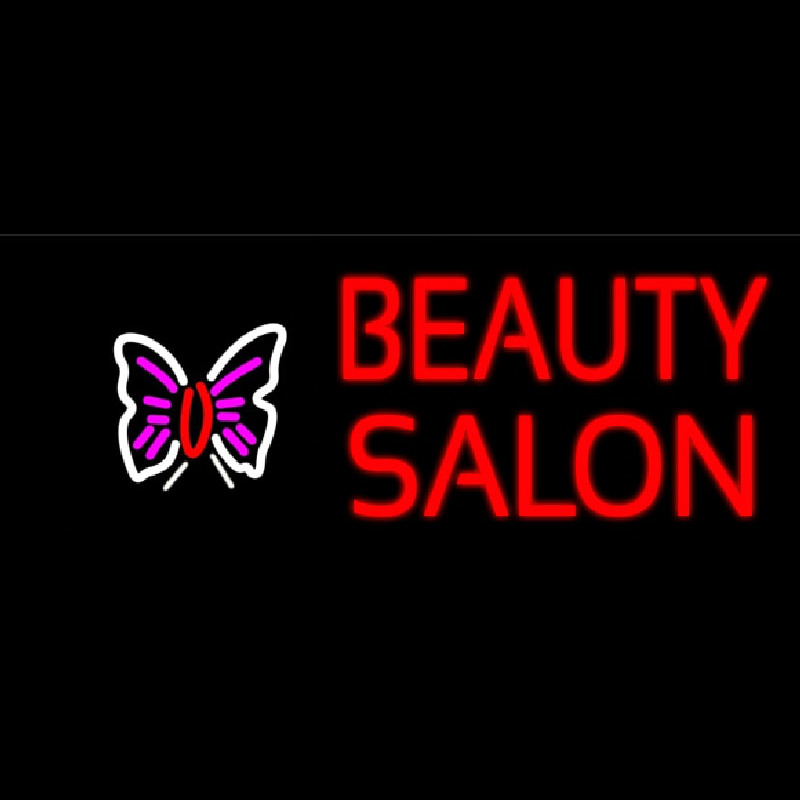 Beauty Salon With Butterfly Logo Enseigne Néon