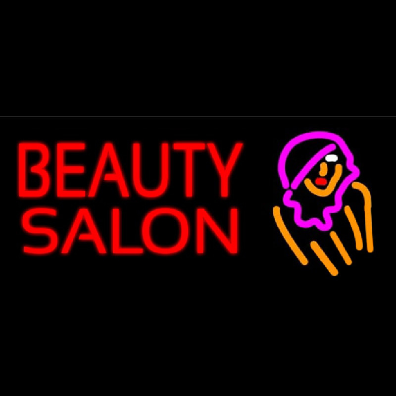 Beauty Salon With Girl Enseigne Néon