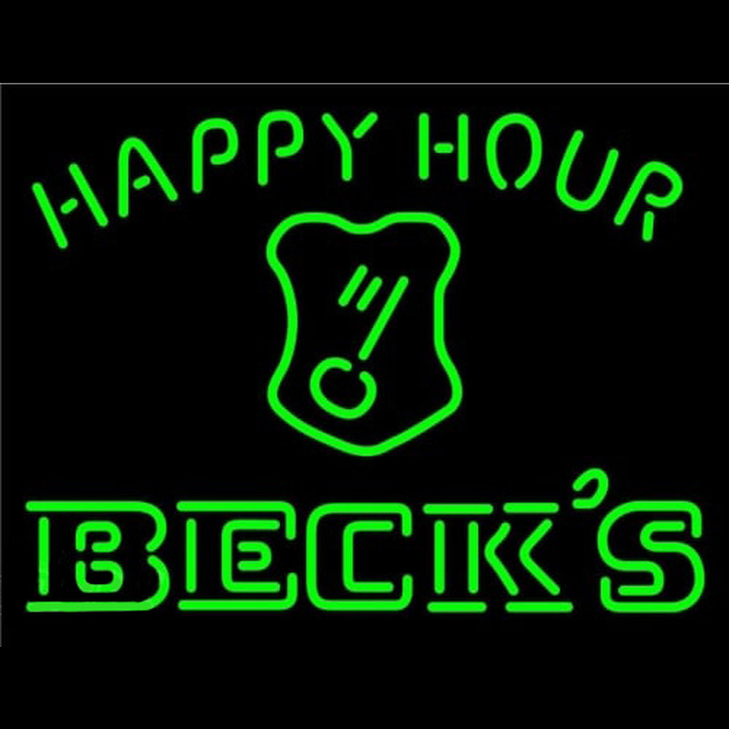 Beck Key Logo Happy Hour Beer Enseigne Néon