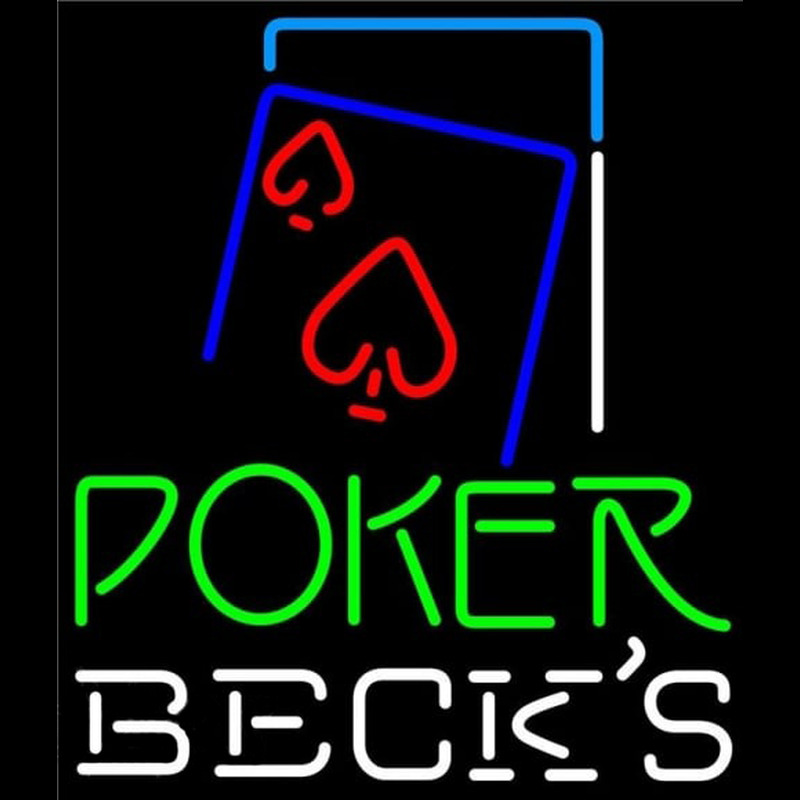 Becks Green Poker Red Heart Beer Sign Enseigne Néon