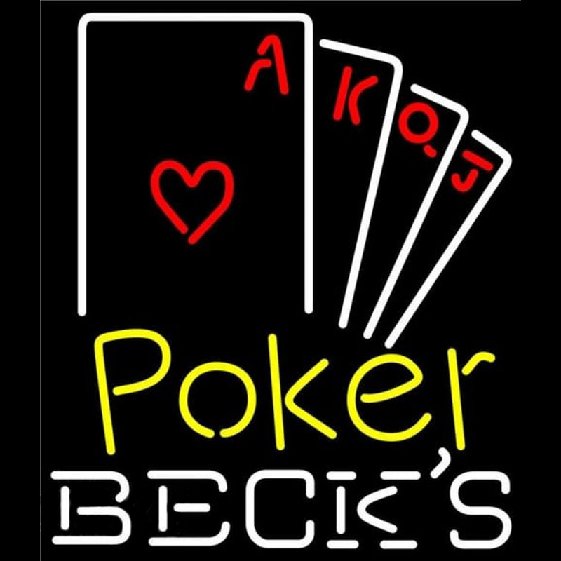 Becks Poker Ace Series Beer Sign Enseigne Néon