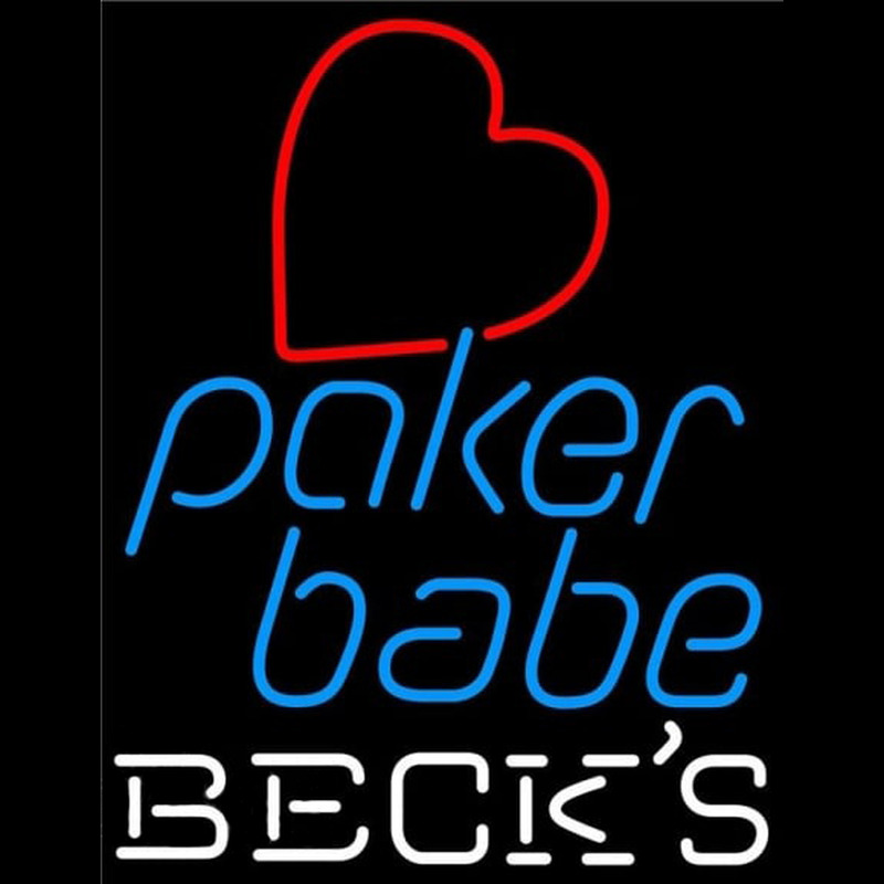 Becks Poker Girl Heart Babe Beer Sign Enseigne Néon