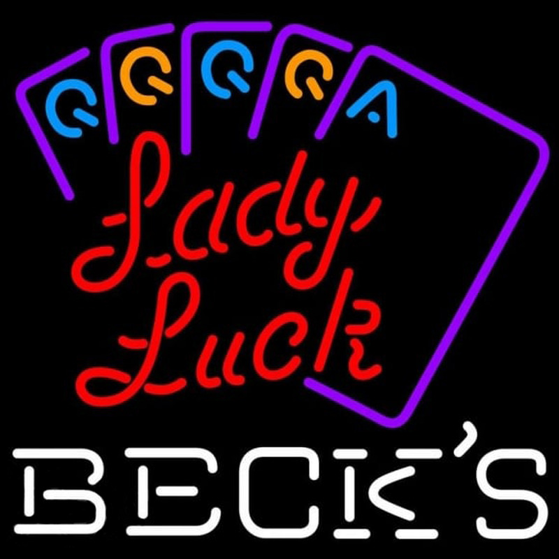 Becks Poker Lady Luck Series Beer Sign Enseigne Néon