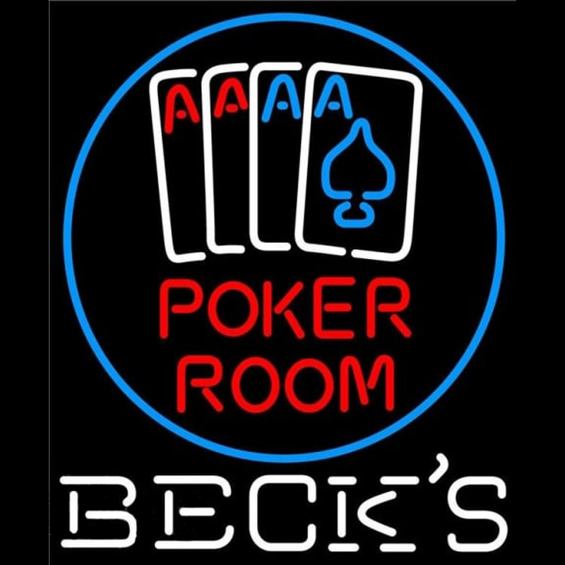 Becks Poker Room Beer Sign Enseigne Néon