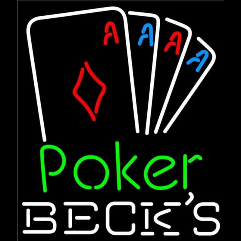 Becks Poker Tournament Beer Sign Enseigne Néon