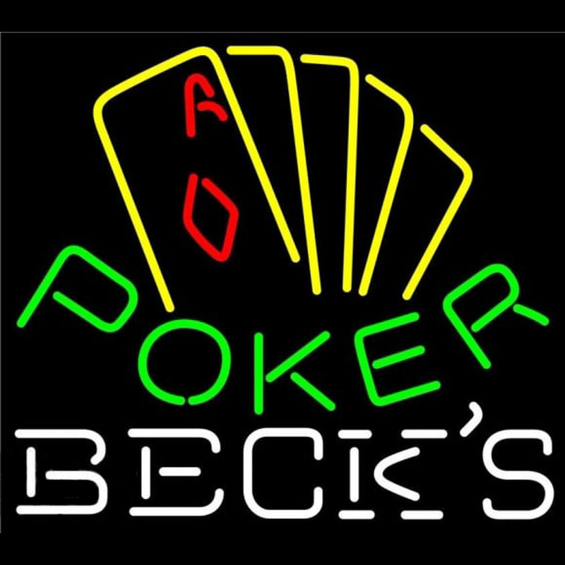 Becks Poker Yellow Beer Sign Enseigne Néon