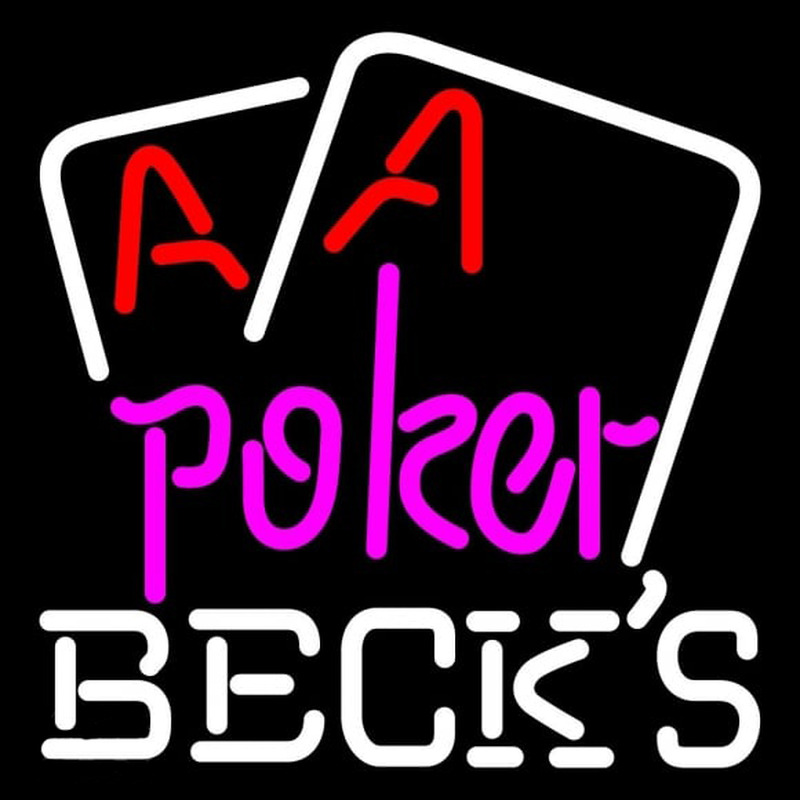 Becks Purple Lettering Red Aces White Cards Beer Sign Enseigne Néon