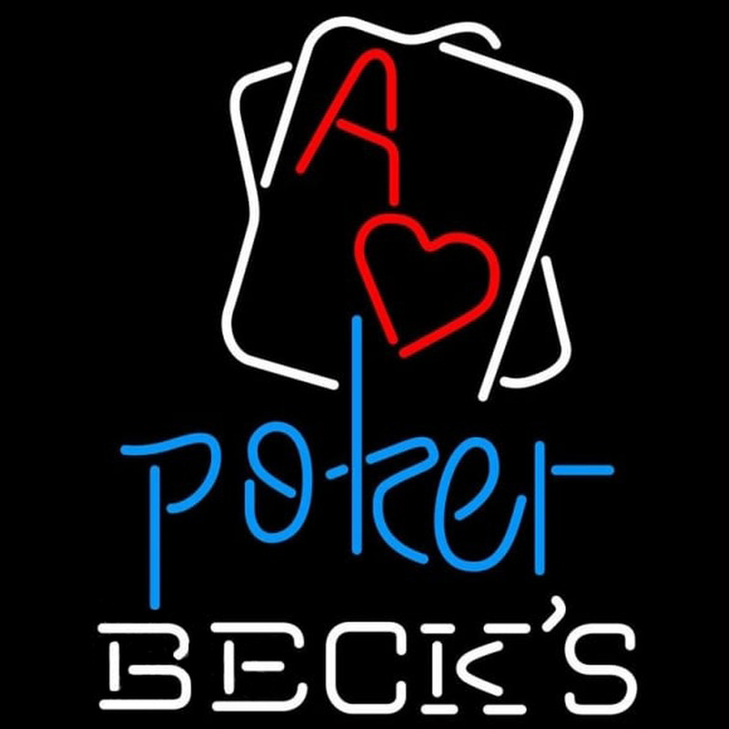 Becks Rectangular Black Hear Ace Beer Sign Enseigne Néon