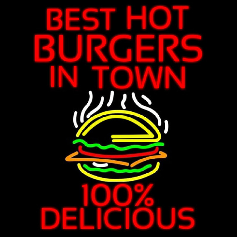 Best Hot Burgers Intown Enseigne Néon