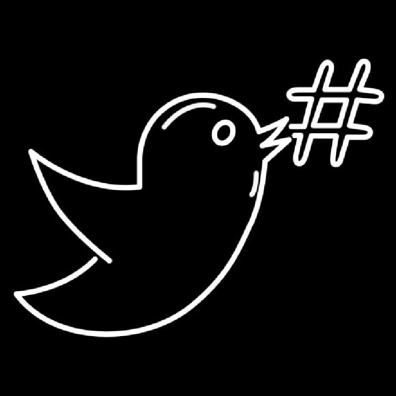Bird With Hashtag Logo Enseigne Néon