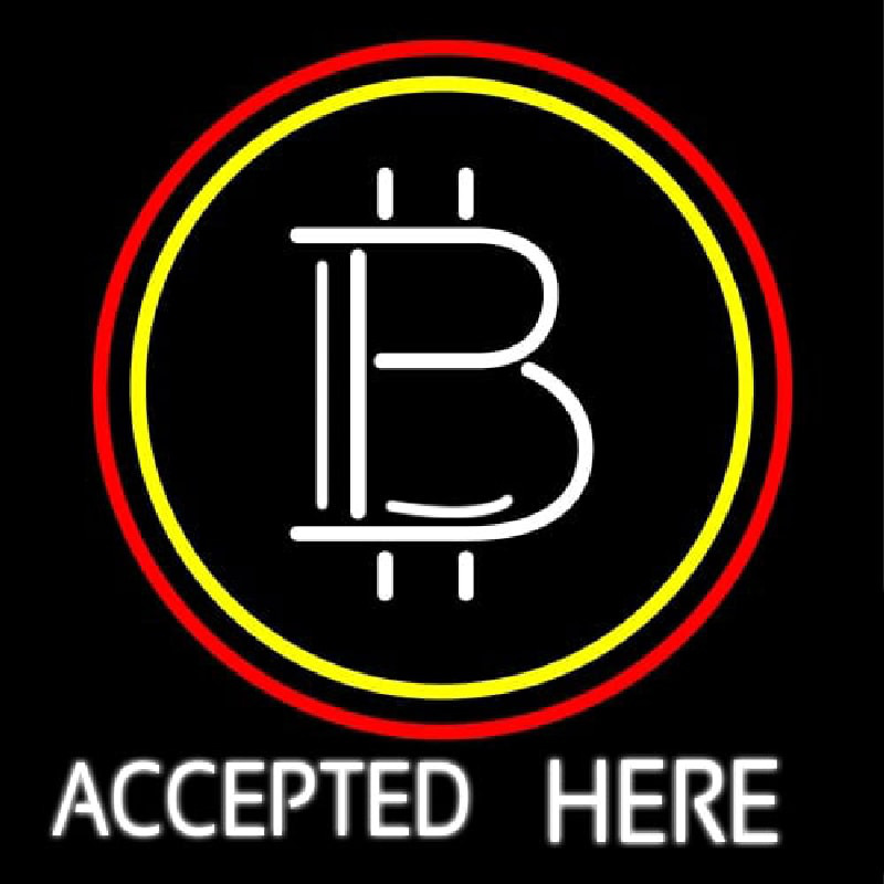Bitcoin Accepted Here Enseigne Néon