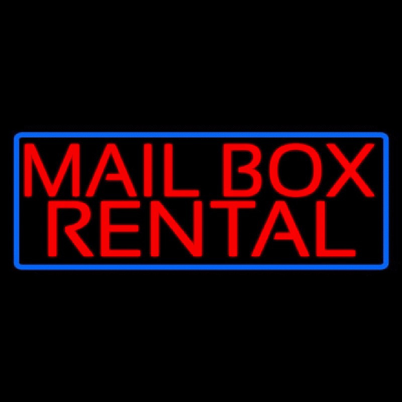 Block Mail Bo  Rental Blue Border Enseigne Néon