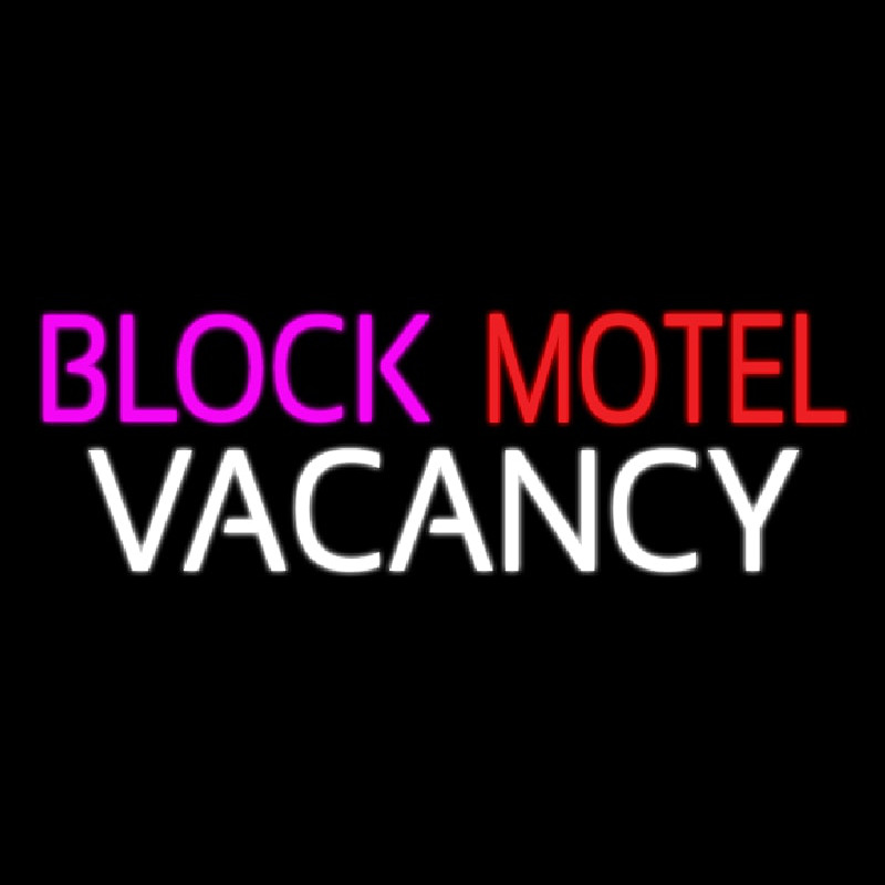 Block Motel Vacancy Enseigne Néon