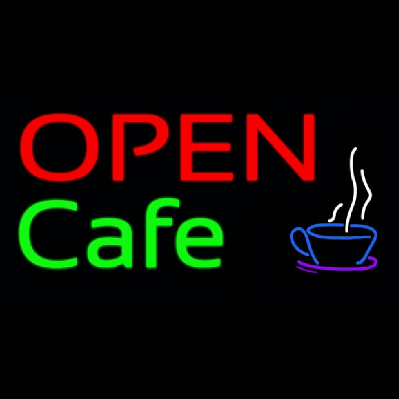Block Open Cafe Enseigne Néon