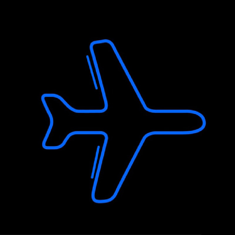 Blue Airplane Logo Enseigne Néon