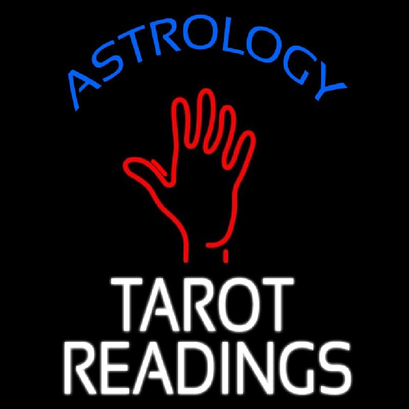 Blue Astrology White Tarot Readings Enseigne Néon