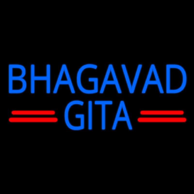 Blue Bhagavad Gita Enseigne Néon