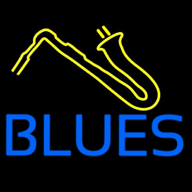 Blue Blues Yellow Sa ophone Enseigne Néon