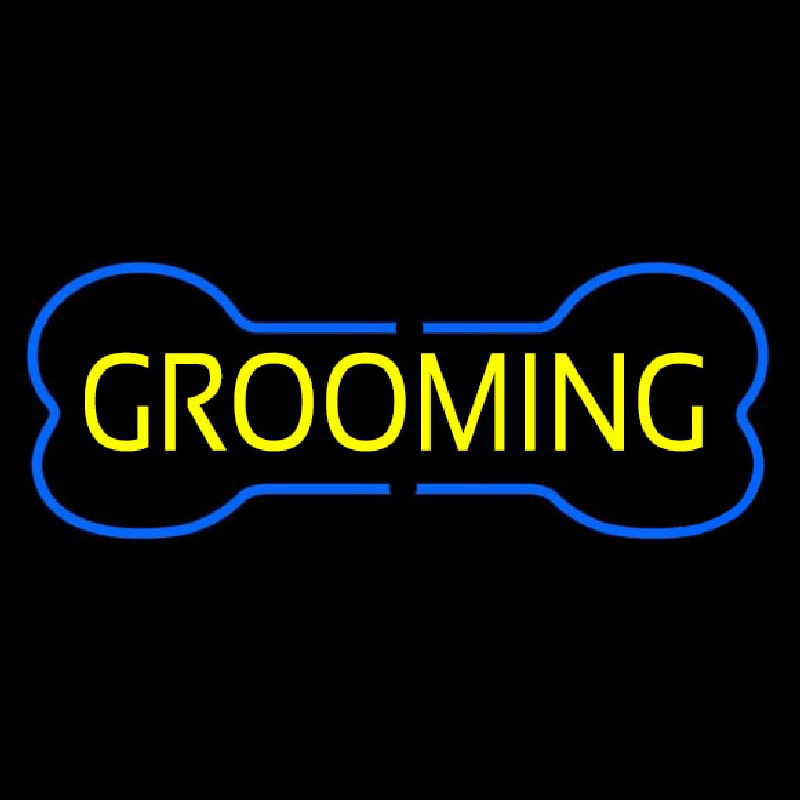 Blue Bone Yellow Grooming Enseigne Néon