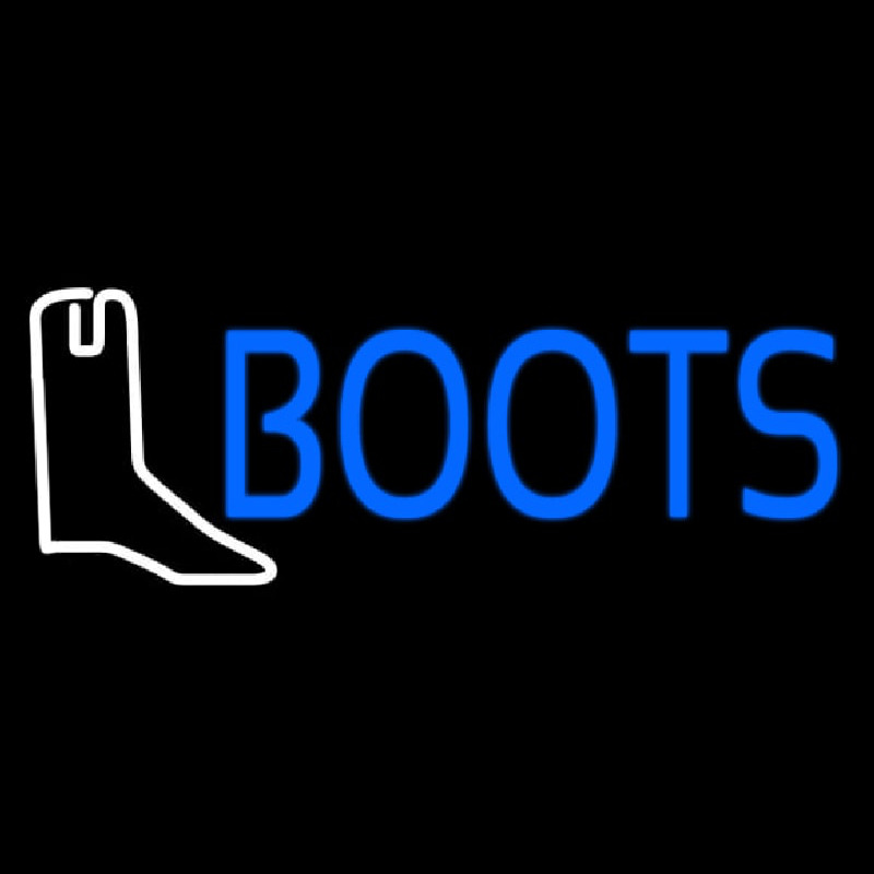 Blue Boots With Logo Enseigne Néon