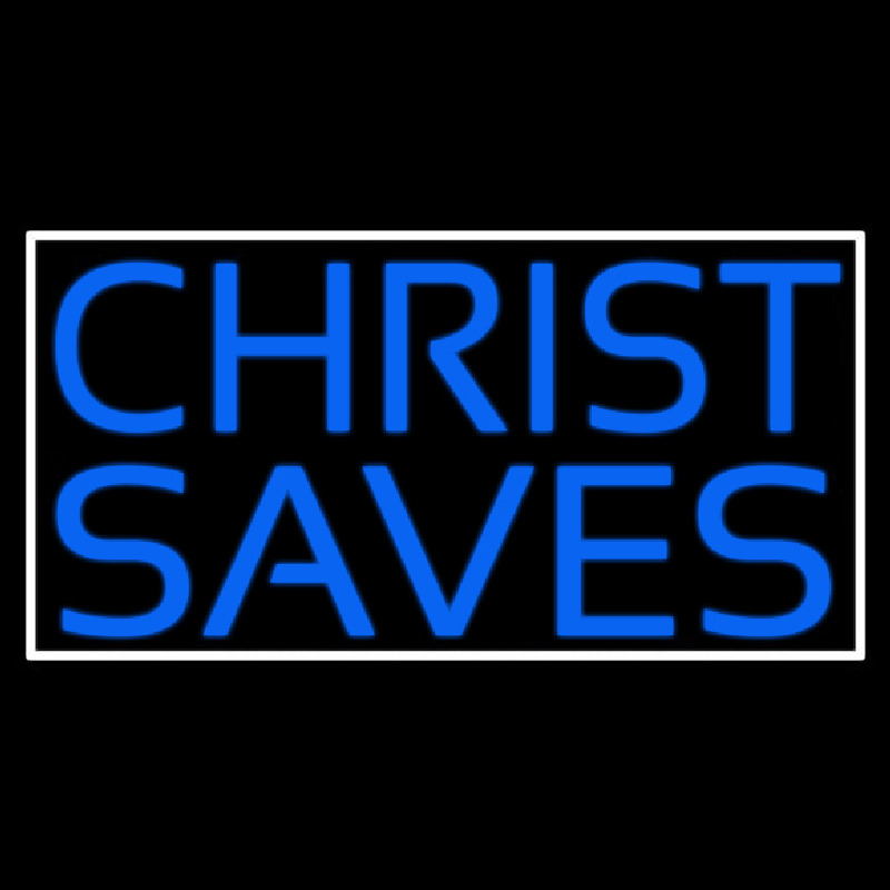 Blue Christ Saves Enseigne Néon