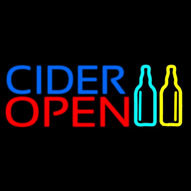 Blue Cider Open Enseigne Néon