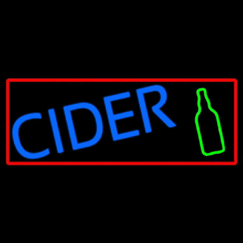 Blue Cider With Red Border Enseigne Néon
