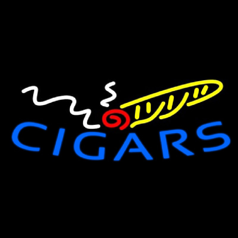 Blue Cigars Logo Enseigne Néon