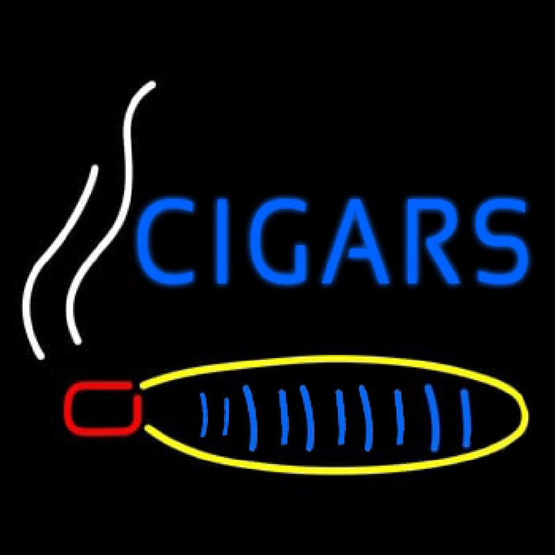 Blue Cigars With Logo Enseigne Néon