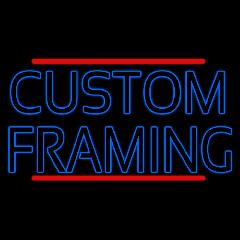 Blue Custom Framing With Lines Enseigne Néon