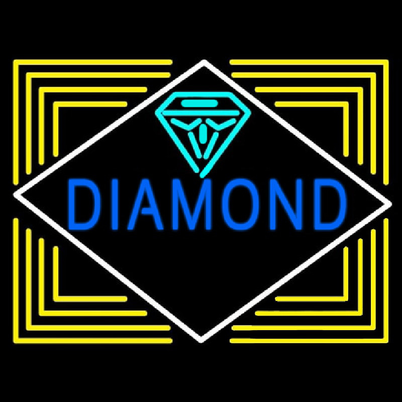 Blue Diamond Block Enseigne Néon