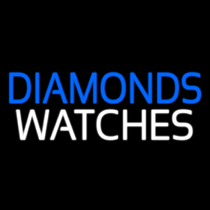 Blue Diamonds White Watches Enseigne Néon