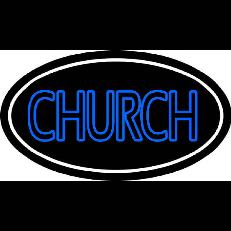 Blue Double Stroke Church Enseigne Néon