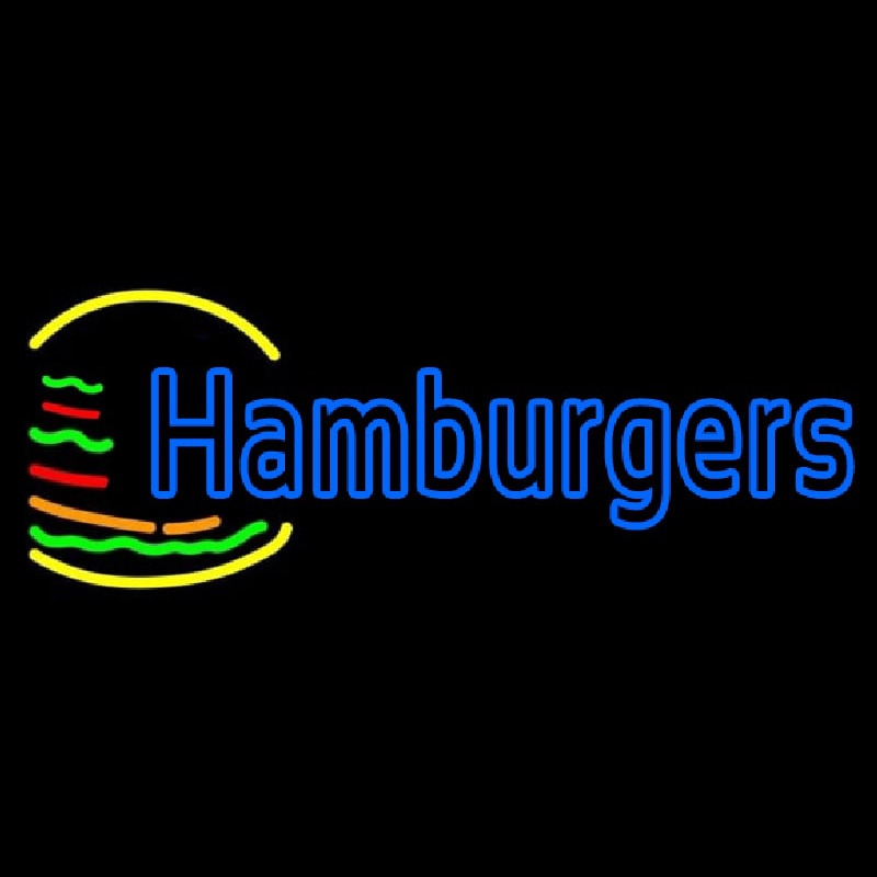 Blue Double Stroke Hamburgers Enseigne Néon