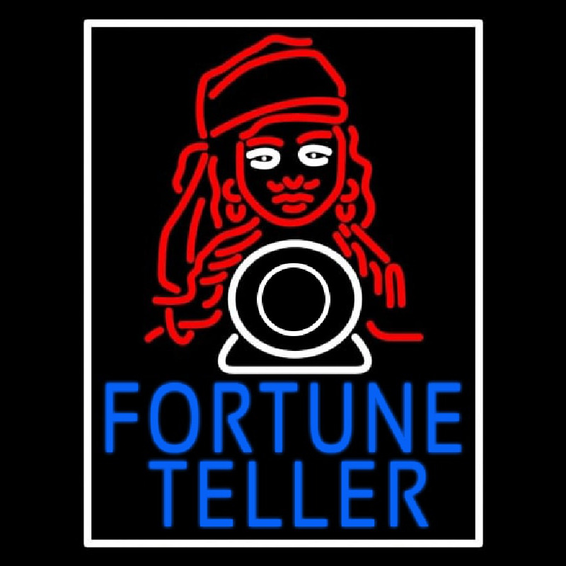 Blue Fortune Teller With Logo Enseigne Néon