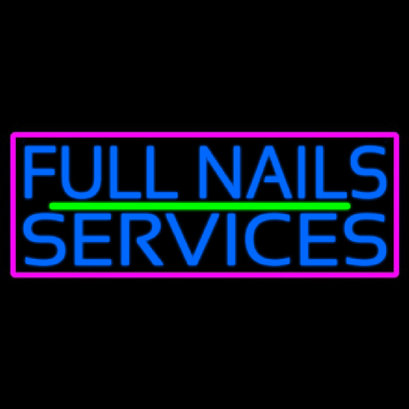 Blue Full Nail Services Enseigne Néon