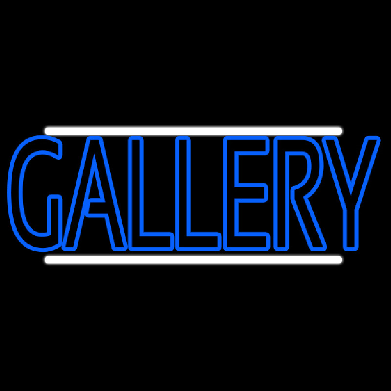 Blue Gallery With White Line Enseigne Néon