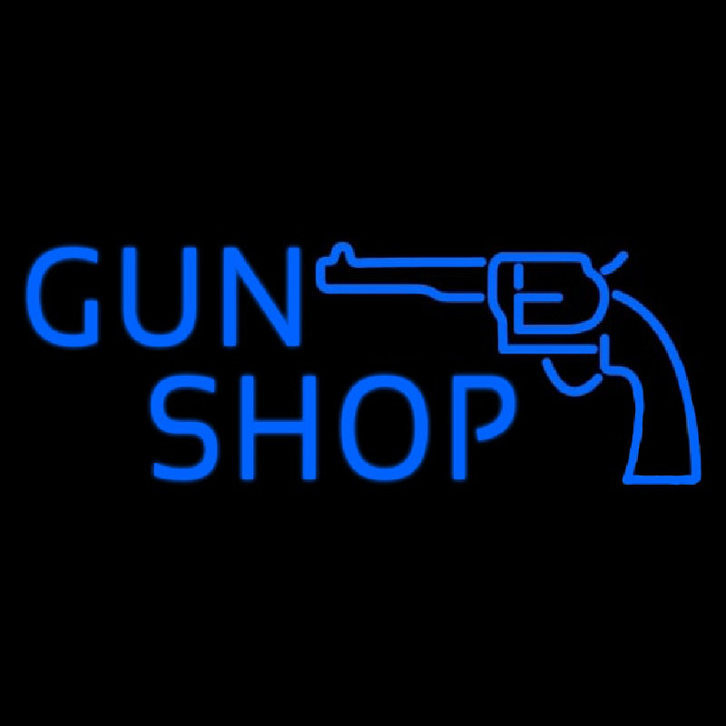 Blue Gun Shop Enseigne Néon